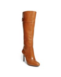 Ralph Lauren | Brown Halina Leather Knee-high Boot | Lyst