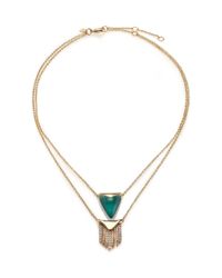 Alexis Bittar | Metallic Sport Deco Lucite & Crystal Fringe Double-strand Pendant Necklace | Lyst