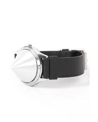 Persephoni | Leather Bracelet With Aluminium Cone  Black Leather/aluminium | Lyst