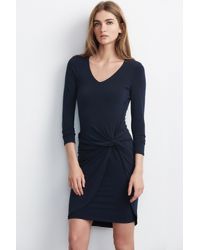 Velvet By Graham & Spencer - Blue Wendolyn Layered Knot Dress - Lyst