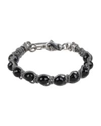 Emanuele Bicocchi | Metallic Onyx Beads & Silver Chain Bracelet | Lyst