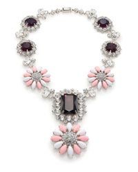 Miu Miu | Pink Swarovski Crystal Flower Pendant Necklace | Lyst