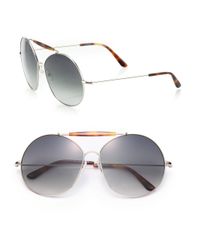 Valentino | Metallic Mask 62mm Aviator Sunglasses | Lyst