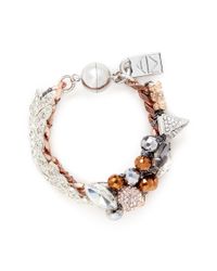 Assad Mounser | Metallic 'tania' Rhinestone Pavé Swarovski Gem Bracelet | Lyst