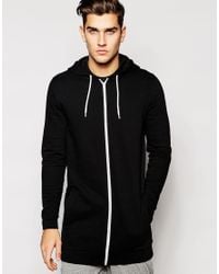 mens longline zip hoodie