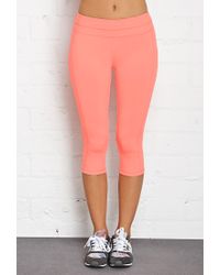 colorblocked workout forever pink capri leggings