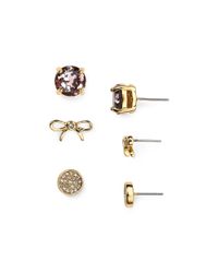 Kate Spade | Pink Glitter Stud Earrings, Set Of 3 Pairs | Lyst