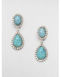 DANNIJO | Green Turquoise and Swarovski Crystal Drop Earrings | Lyst