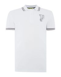 versace polo jeans tipped collar slim shirt