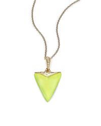 Alexis Bittar | Yellow Vert D'Eau Lucite & Crystal Shark Tooth Pendant Necklace | Lyst