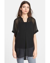 black sheer tunic top