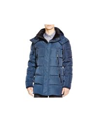 Andrew Marc | Blue Landowne Hooded Down Parka for Men | Lyst