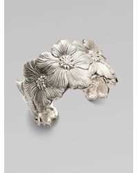 Buccellati | Metallic Blossom Sterling Silver Flower Cuff Bracelet | Lyst
