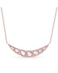 Anne Sisteron - Metallic 14kt Rose Gold Diamond Slice Crescent Necklace - Lyst