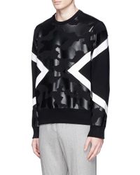 Neil Barrett Black Camouflage Print Bonded Jersey Sweatshirt for men
