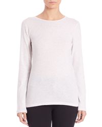 Saks Fifth Avenue | Beige Cotton-cashmere Long-sleeve Tee | Lyst