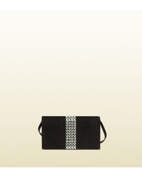 black suede evening clutch