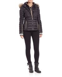 Bogner | Black Kelly Fur-trimmed Short Puffer Jacket | Lyst
