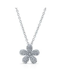 Anne Sisteron - Metallic 14kt White Gold Diamond Flower Necklace - Lyst