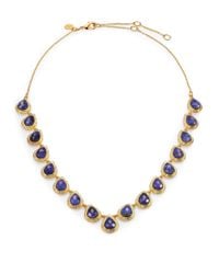 Alexis Bittar | Metallic Elements Maldivian Sodalite White Quartz V Bezel Necklace | Lyst