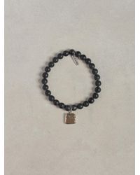 John Varvatos | Black Onyx Bead Coin Bracelet for Men | Lyst