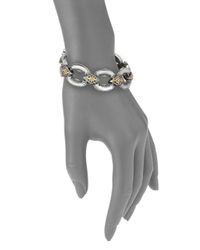 Konstantino | Metallic Ismene Mother-of-pearl, 18k Yellow Gold & Sterling Silver Curved Link Bracelet | Lyst