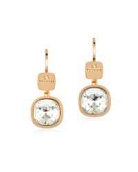 Rebecca - Metallic Candy - 18 Kt Yellow Gold Over Bronze White Earrings - Lyst