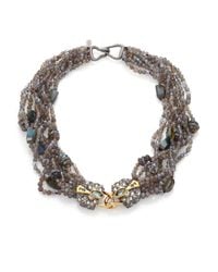 Alexis Bittar | Metallic Elements Labradorite, French Blue, Crystal & Pyrite Mult-strand Bib Necklace | Lyst