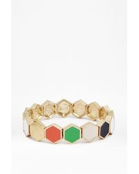 French Connection | Black Hexagon Tile Bracelet | Lyst
