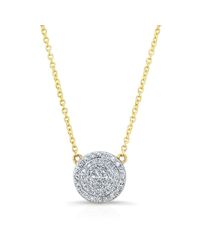 Anne Sisteron - 14kt Yellow Gold Diamond Oval Necklace - Lyst
