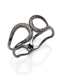 Alexis Bittar | Metallic Miss Havisham Liquid Crystal Hinged Bracelet/gunmetal-tone | Lyst