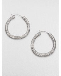 ABS By Allen Schwartz | Metallic Pavé Hoop Earrings/1.25 | Lyst