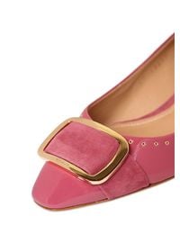 Ferragamo | Pink 30mm Luela Patent Leather & Suede Pumps | Lyst