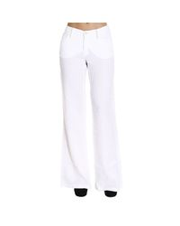 Armani Jeans | White Trouser 5 Pokets Linen Large | Lyst