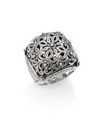 Konstantino | Metallic Classics Sterling Silver Floral Cushion Ring | Lyst