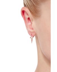 Diane Kordas | Metallic Rose Gold And Diamond Start Hoop Earrings | Lyst
