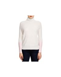 Aqua | Gray Cashmere Novelty Stitch Colorblock Turtleneck | Lyst