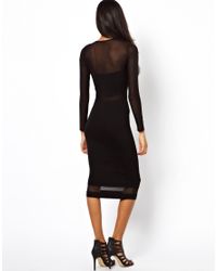asos midi mesh sleeve cut dress purple