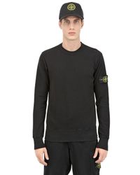 Stone Island | Black Crew Neck Cotton Sweatshirt for Men | Lyst