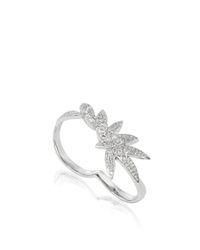 AS29 | Metallic Bamboo Two Finger Ring | Lyst