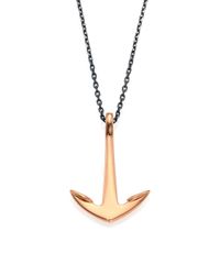 Miansai | Metallic Anchor Pendant Necklace/Rose Goldtone | Lyst