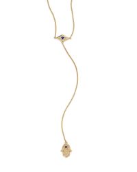 Sydney Evan | Metallic Diamond, Sapphire & 14k Yellow Gold Spiritual Lariat Necklace | Lyst