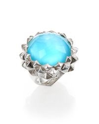 Stephen Webster | Superstud Blue Cat's Eye, Mother-of-pearl, Clear Quartz & Sterling Silver Haze Large Dome Ring | Lyst