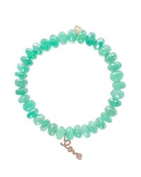 Sydney Evan | Green Love Charm Bracelet | Lyst
