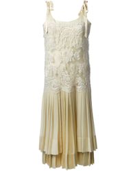Antonio marras Lace Pleated Skirt Dress in Natural | Lyst
