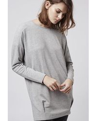 TOPSHOP Gray Clean Pleat Sweatshirt