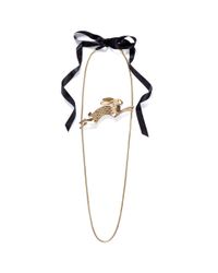 Lanvin | Metallic Rabbit Charm Snake Chain Necklace | Lyst