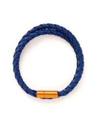 Tateossian | Blue Chelsea Woven-Leather Double-Wrap Bracelet for Men | Lyst