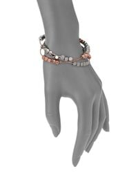 Tory Burch | Multicolor Geo-cube Two-tone Bangle Bracelet Set | Lyst