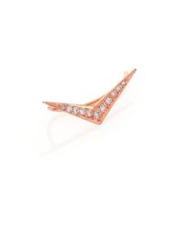Zoe Chicco | Pink Diamond & 14k Rose Gold Boomerang Single Ear Shield | Lyst